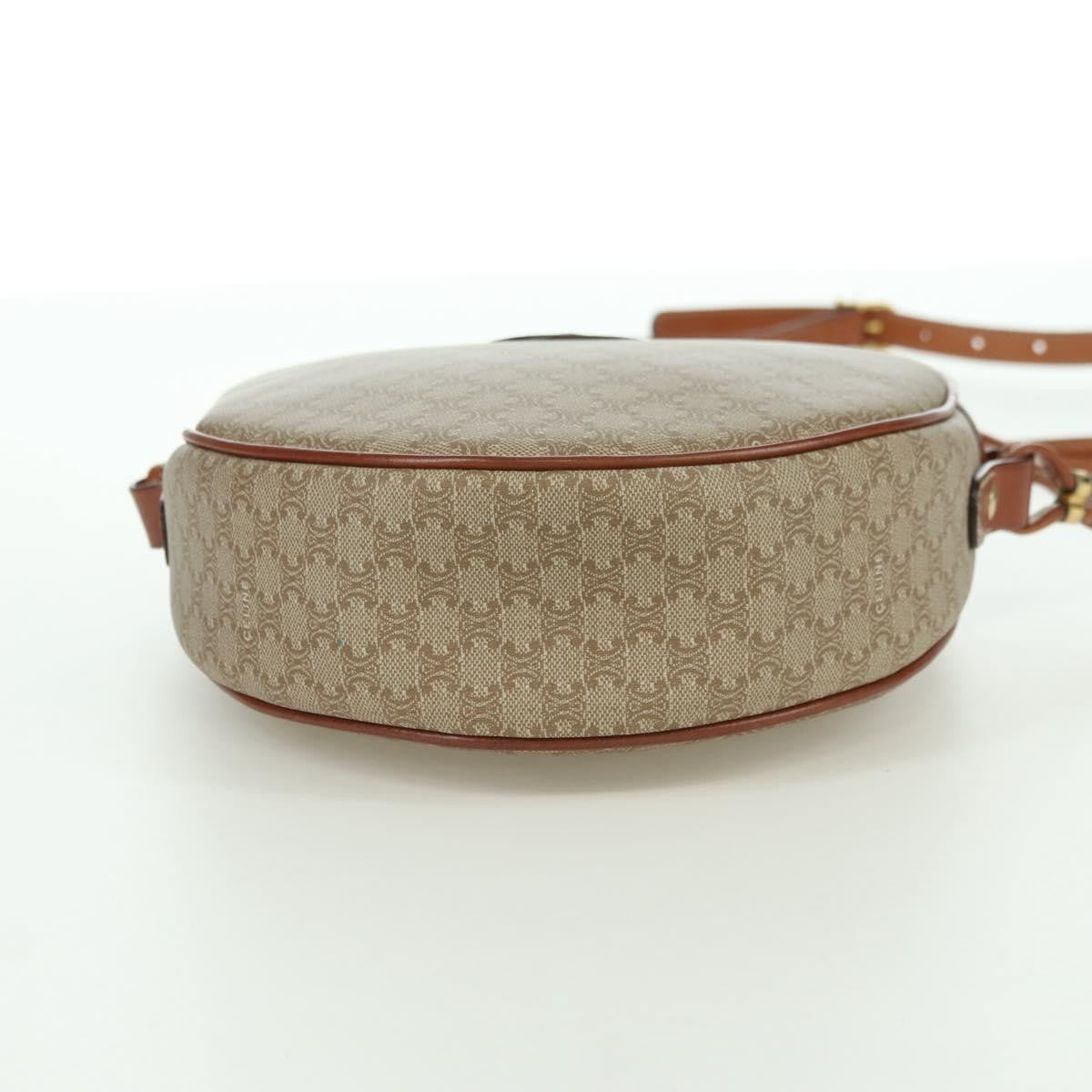 Celine Vintage Macadam Shoulder Bag Canvas And Leather Beige Canvas Shoulder Bag Bag