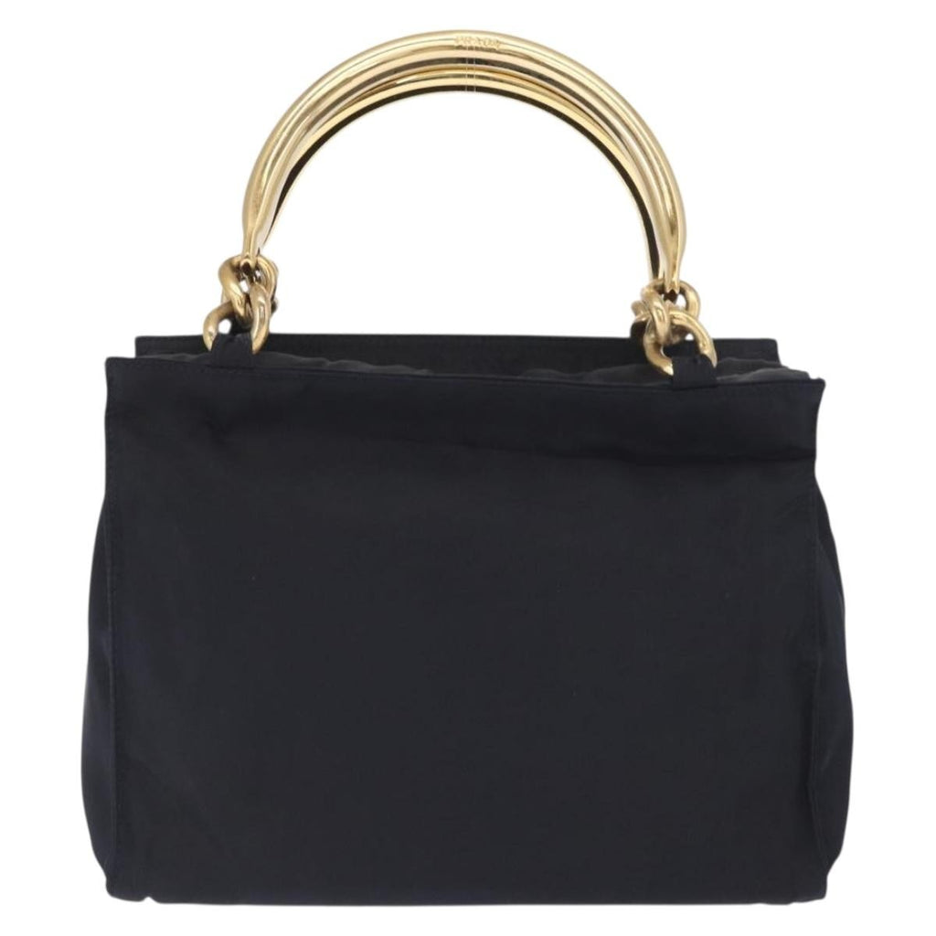 Prada Metal Handles Tote Tessuto Navy Nylon Tote Bag Bag
