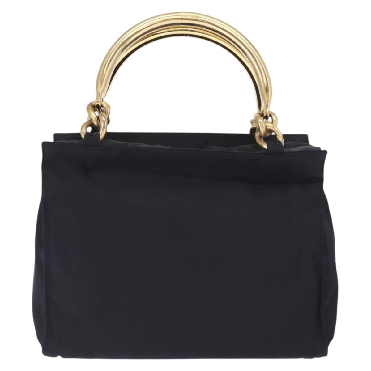 Prada Metal Handles Tote Tessuto Navy Nylon Tote Bag Bag