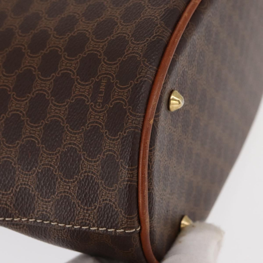 Celine Vintage Macadam Shoulder Bag Canvas And Leather Brown Pvc Shoulder Bag Bag