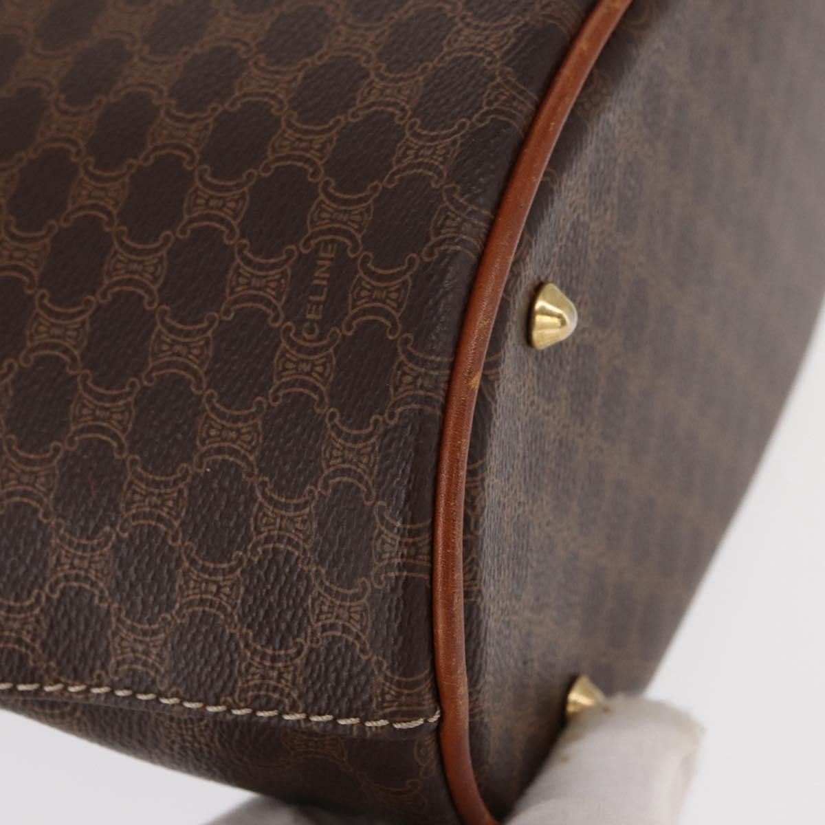 Celine Vintage Macadam Shoulder Bag Canvas And Leather Brown Pvc Shoulder Bag Bag