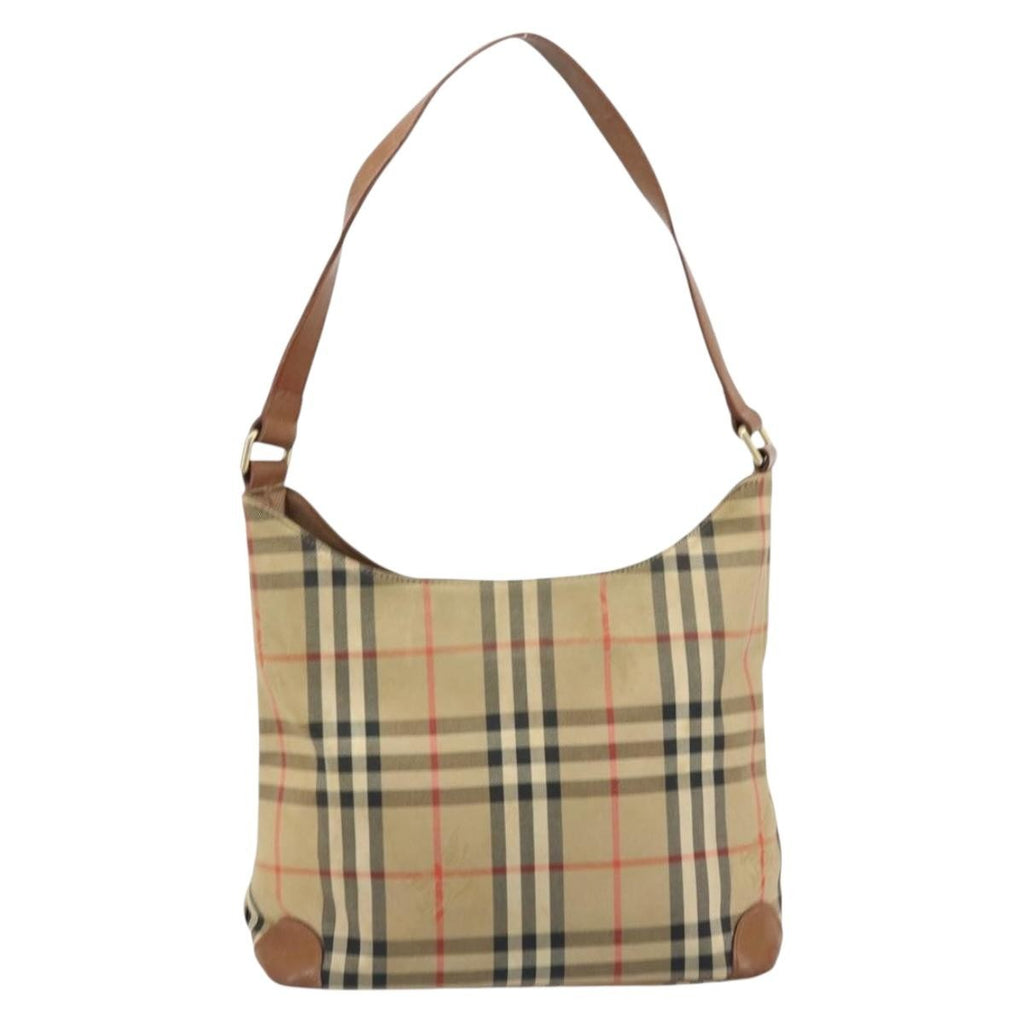 Burberry Nova Check Shoulder Bag Canvas And Leather Beige Canvas Shoulder Bag