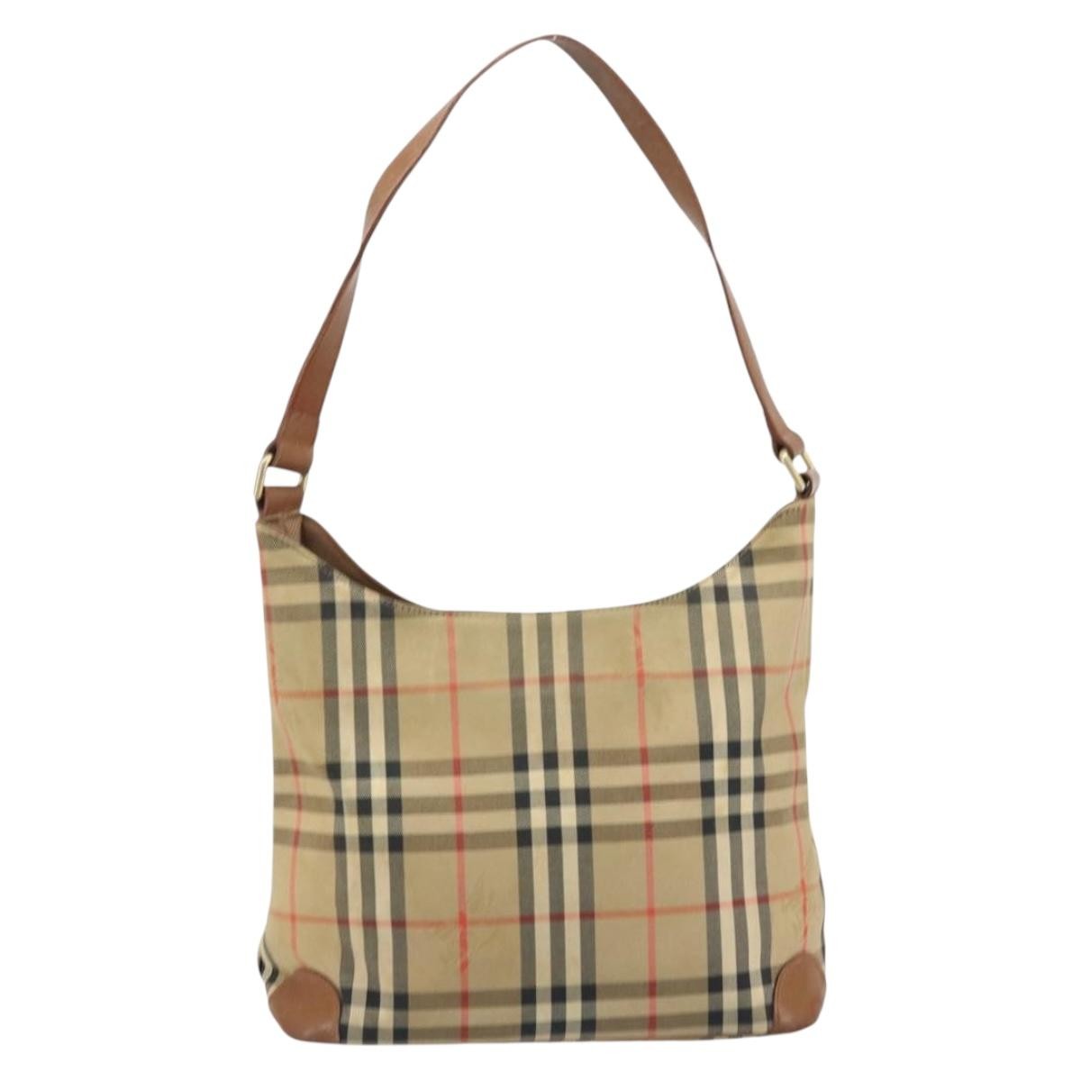 Burberry Nova Check Shoulder Bag Canvas And Leather Beige Canvas Shoulder Bag