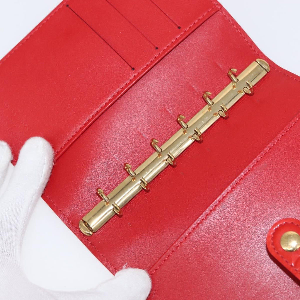 Louis Vuitton Agenda Cover Patent Leather Red Patent_Leather Toiletry Case Accessory
