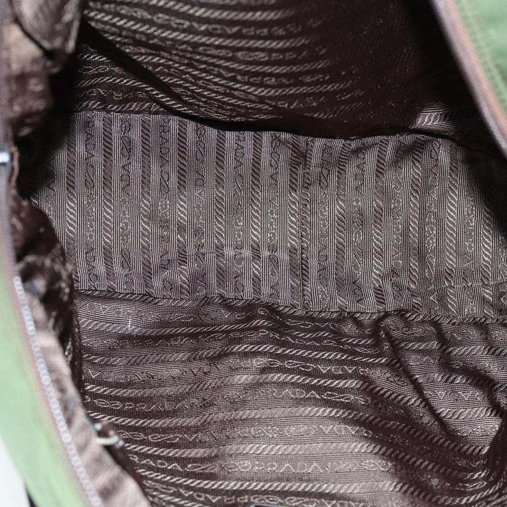 Prada Bowling Shoulder Bag Tessuto Khaki Nylon Handbag