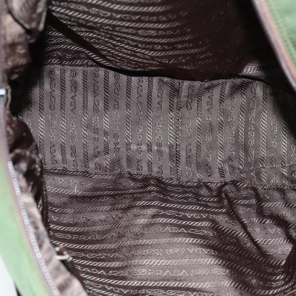 Prada Bowling Shoulder Bag Tessuto Khaki Nylon Handbag