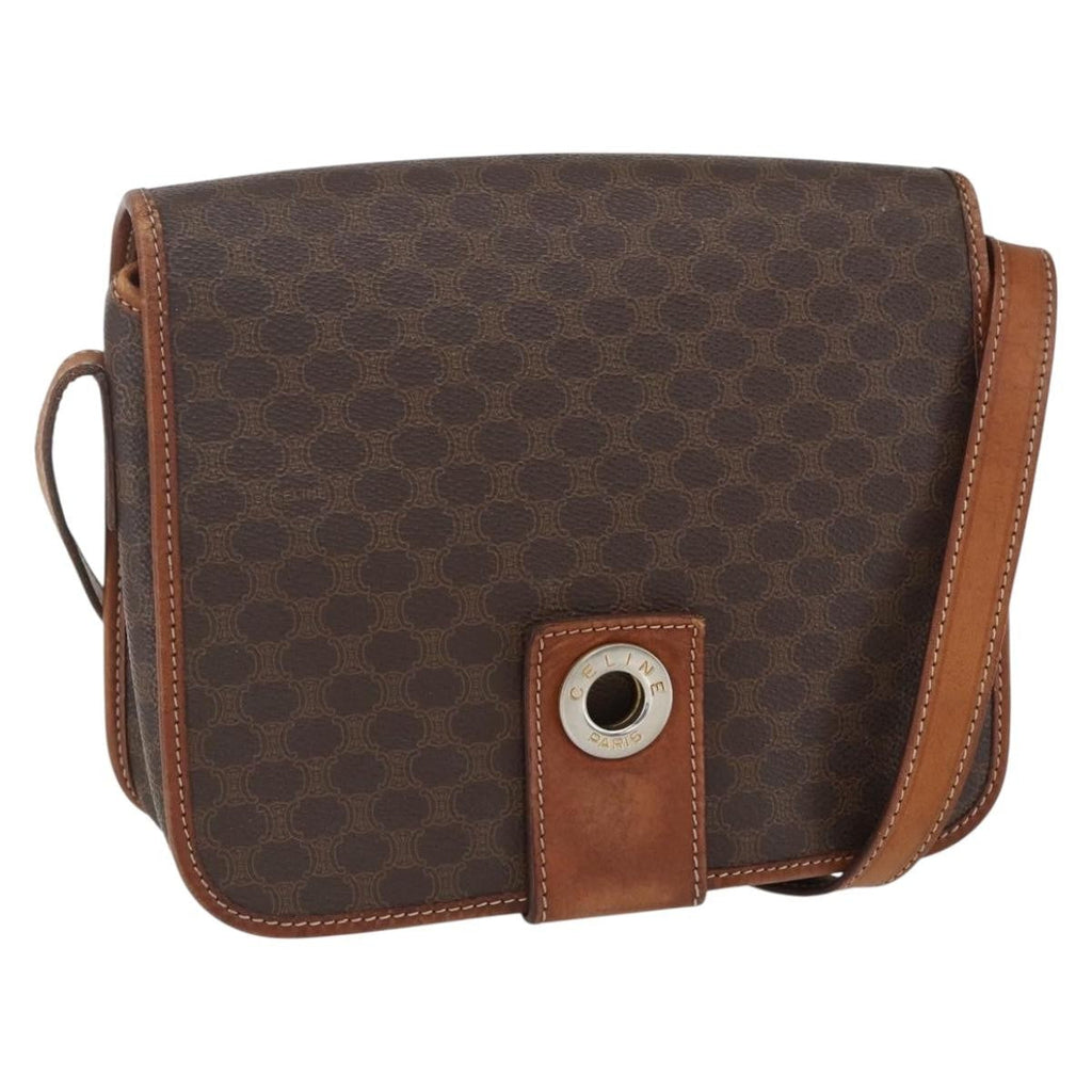 Celine Macadam Shoulder Bag Pvc Leather Brown Pvc Shoulder Bag Bag