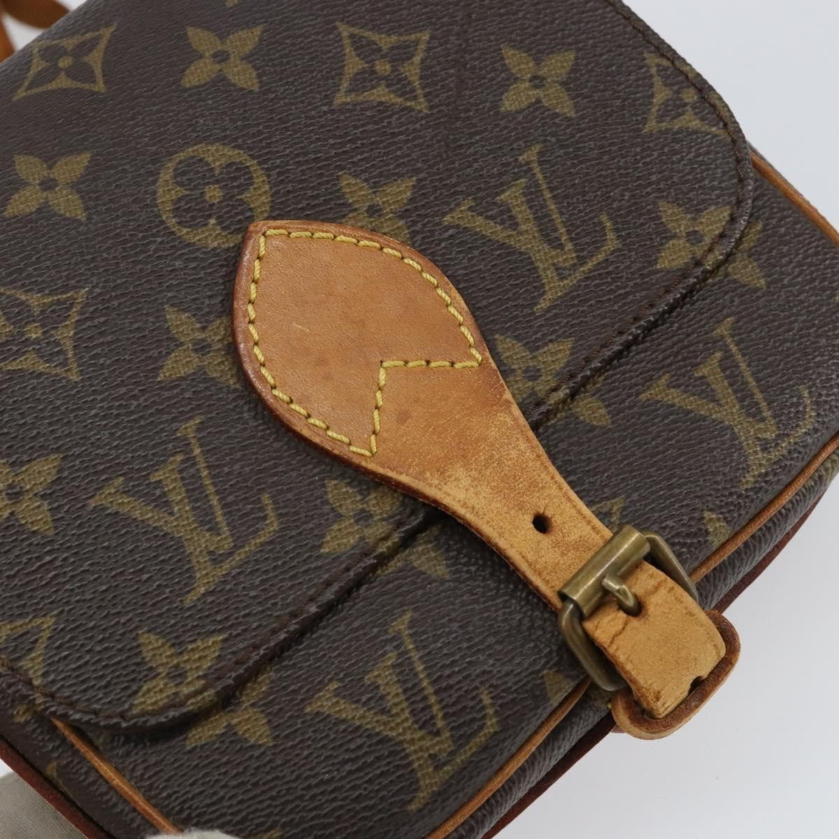 Louis Vuitton Cartouchiere Handbag Monogram Canvas Brown Canvas Shoulder Bag