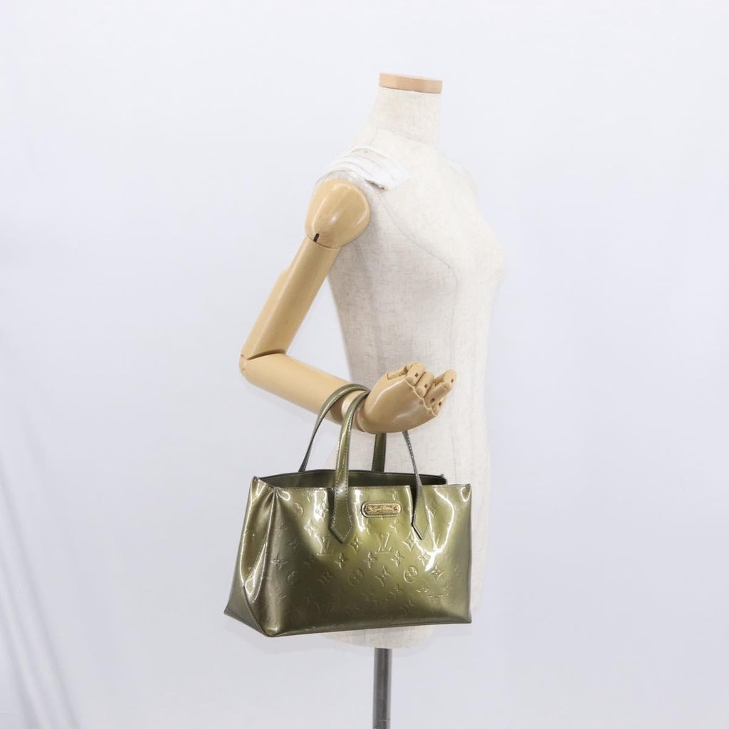 Louis Vuitton Wilshire Handbag Monogram Vernis Gray Patent_Leather Tote Bag