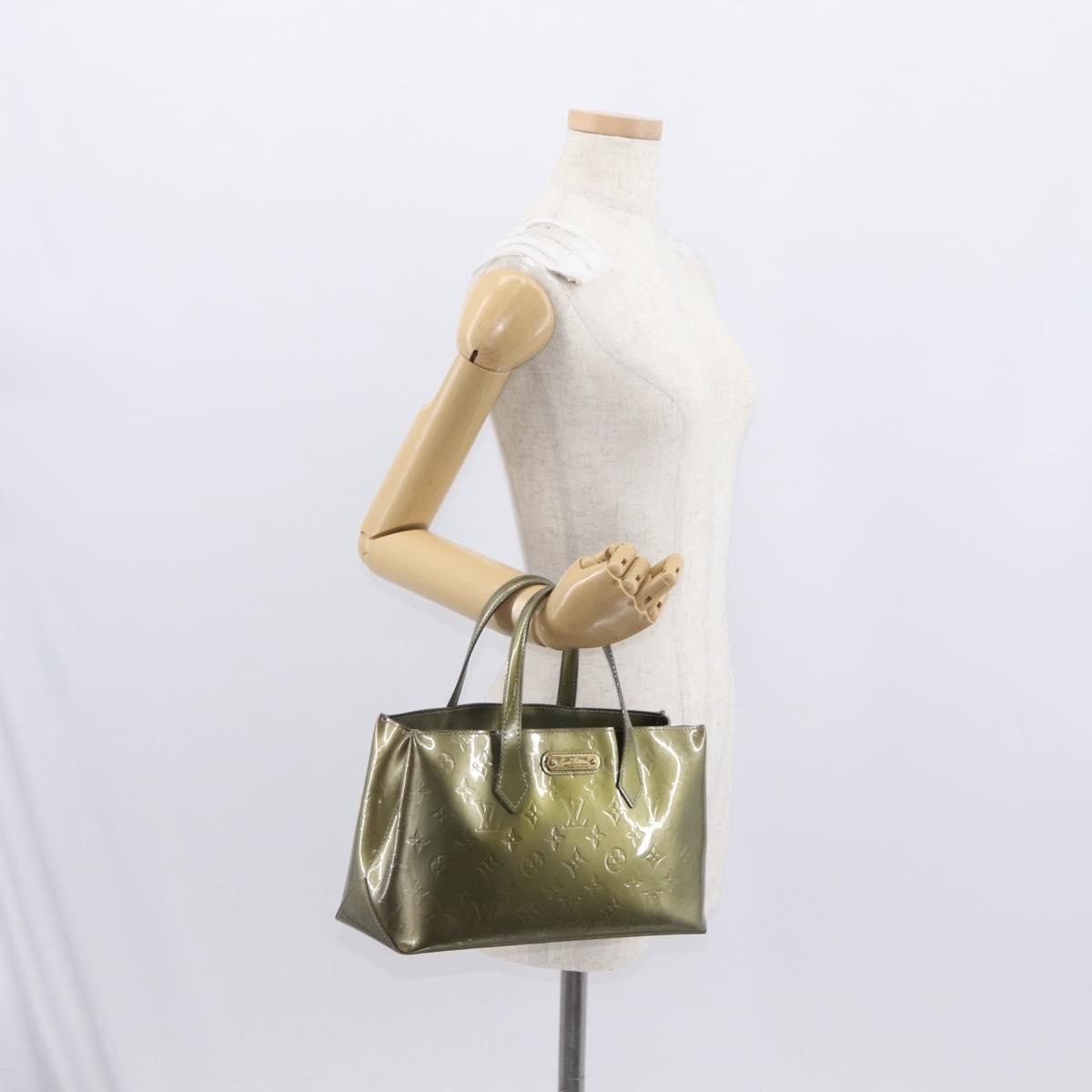 Louis Vuitton Wilshire Handbag Monogram Vernis Gray Patent_Leather Tote Bag