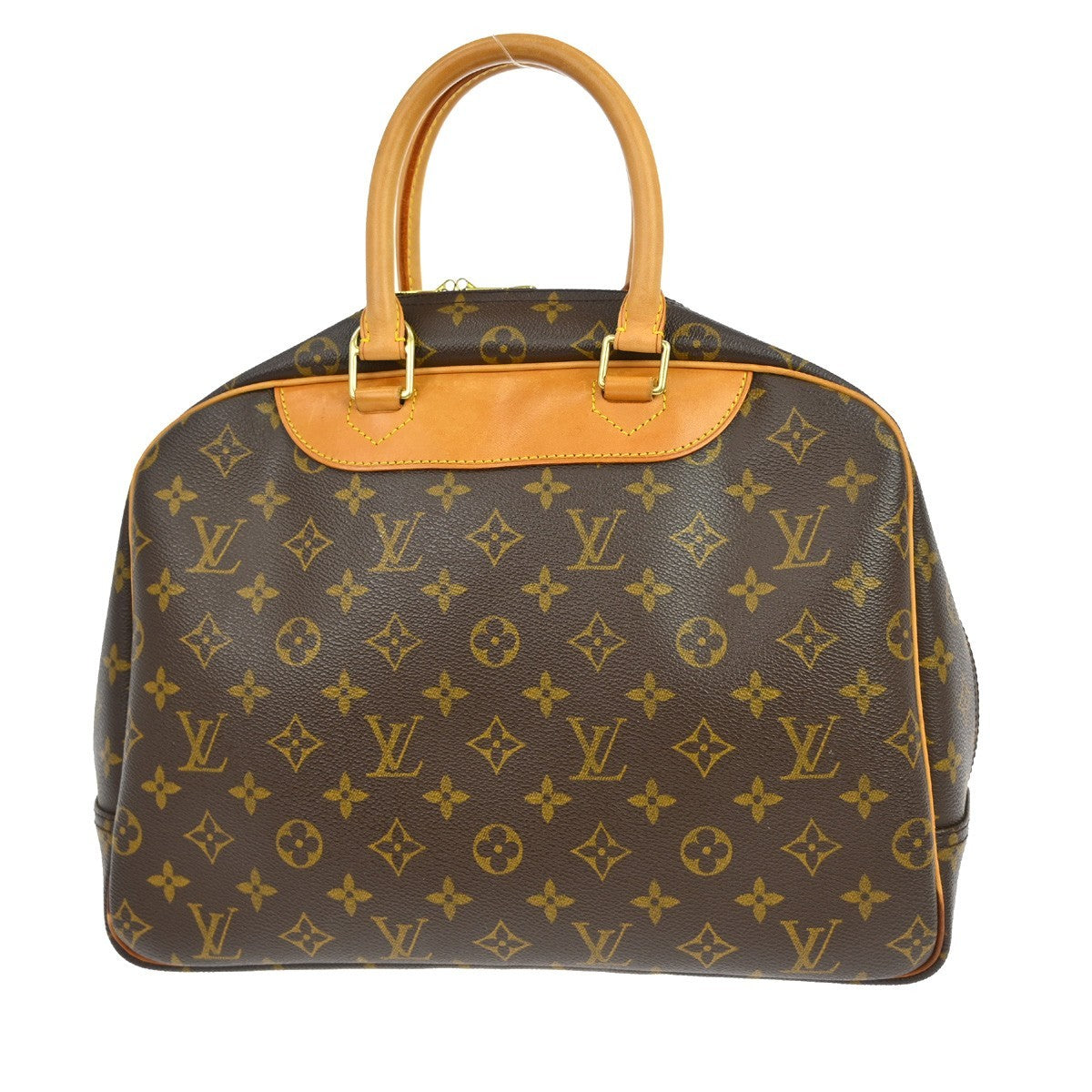 Louis Vuitton Deauville Handbag Monogram Canvas Brown Canvas Handbag