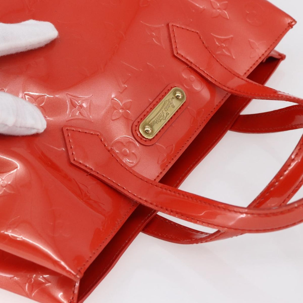 Louis Vuitton Wilshire Handbag Monogram Vernis Orange Patent_Leather Tote Bag