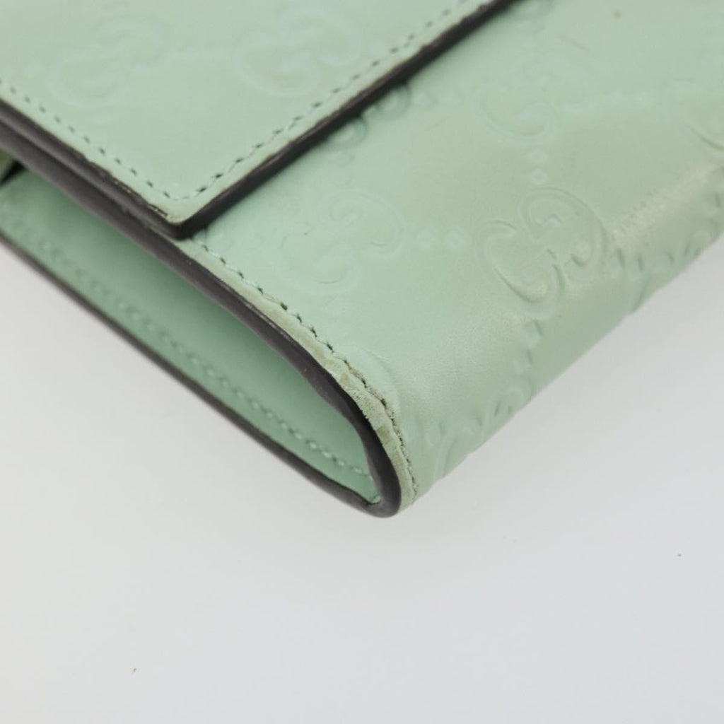 Gucci Guccissima Wallet Motif Gg Green Leather Wallets Accessory (Pre-Owned)