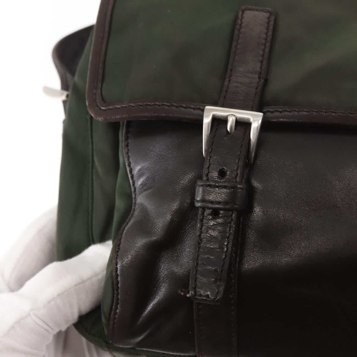 Prada Double Buckle Flap Messenger Bag Tessuto Khaki Nylon Shoulder Bag Bag