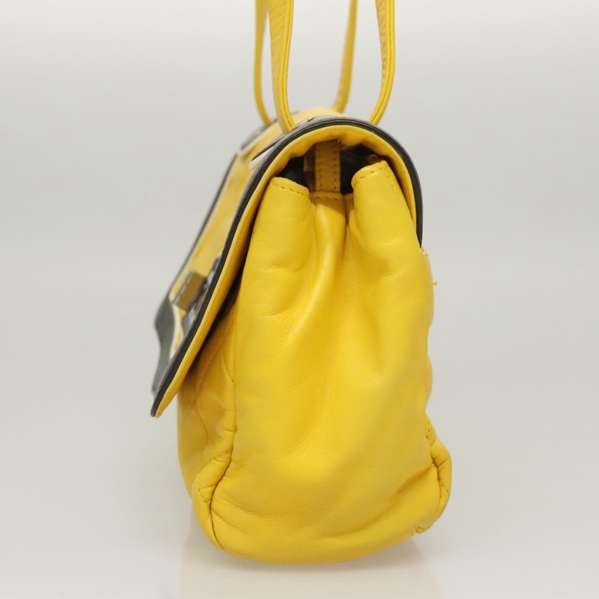 Chanel Two Tone Mademoiselle Lock Flap Bag Quilted Lambskin Yellow Leather Shoulder Bag Bag