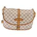 Louis Vuitton Saumur Handbag Damier Beige Canvas Shoulder Bag