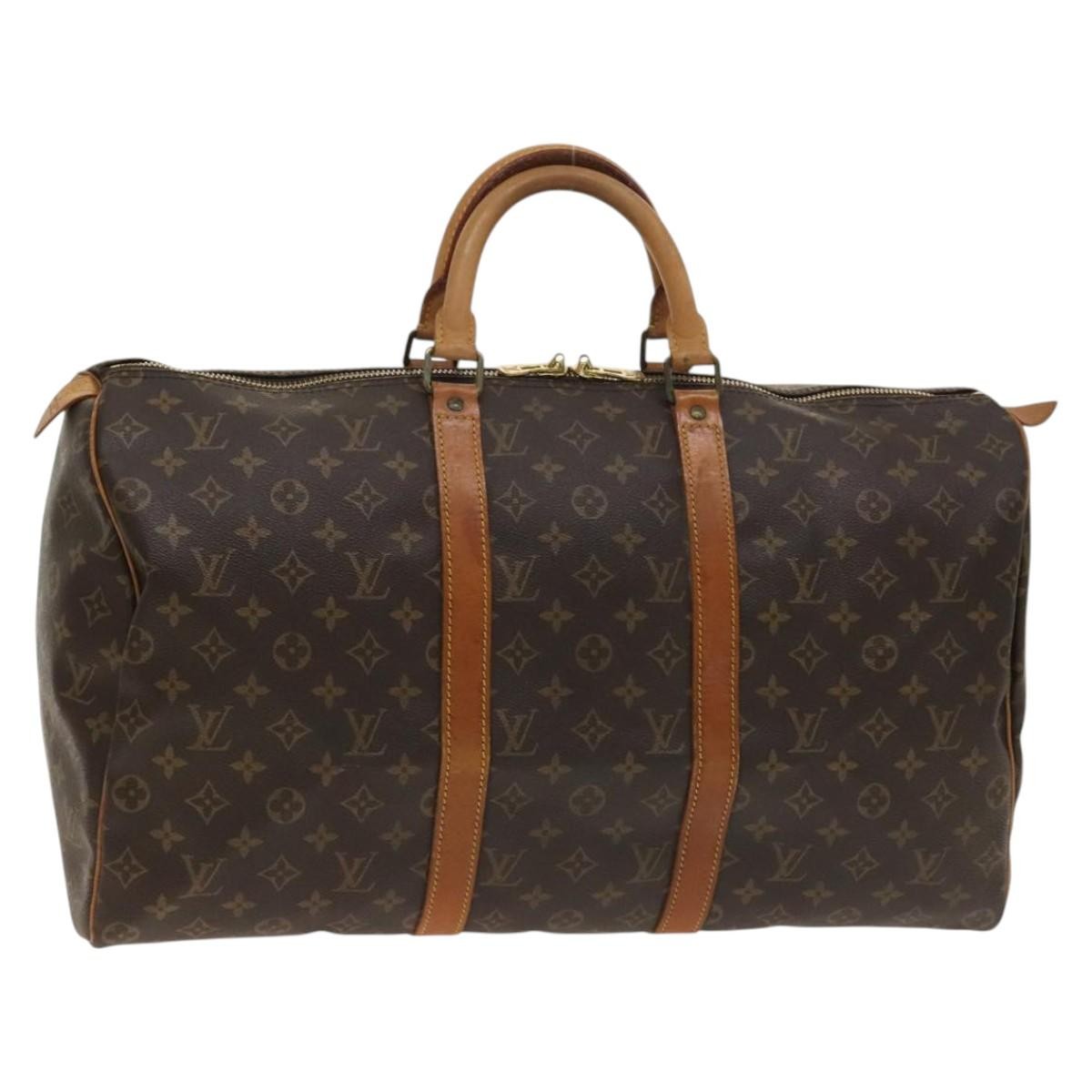 Louis Vuitton Keepall Bag Monogram Canvas Brown Canvas Travel Bag
