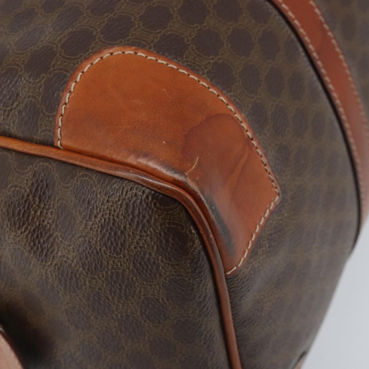 Celine Vintage Duffle Bag Canvas And Leather Brown Canvas Travel Bag Bag
