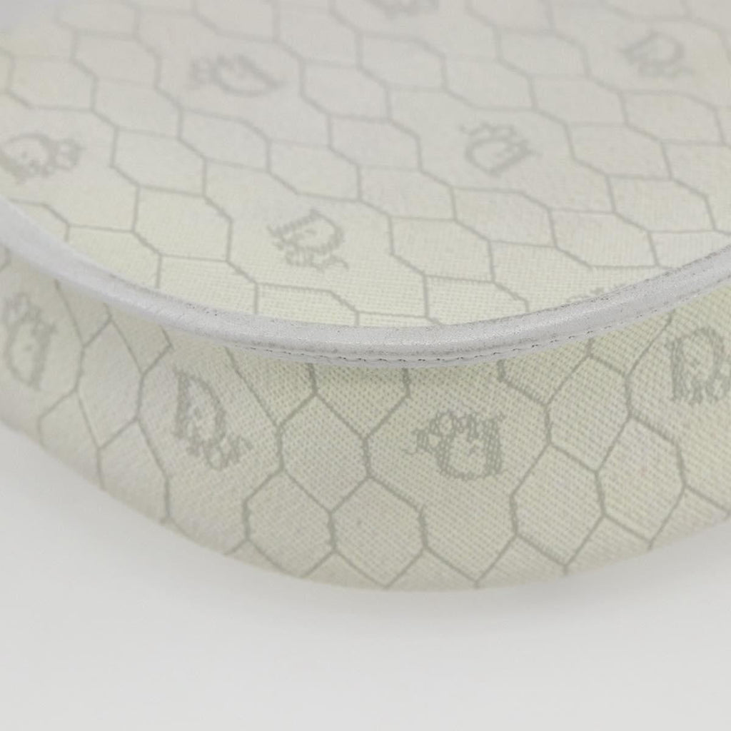 Christian Dior Vintage Honeycomb Flap Crossbody Bag Coated Canvas White Canvas Shoulder Bag Bag (Pre-Owned)