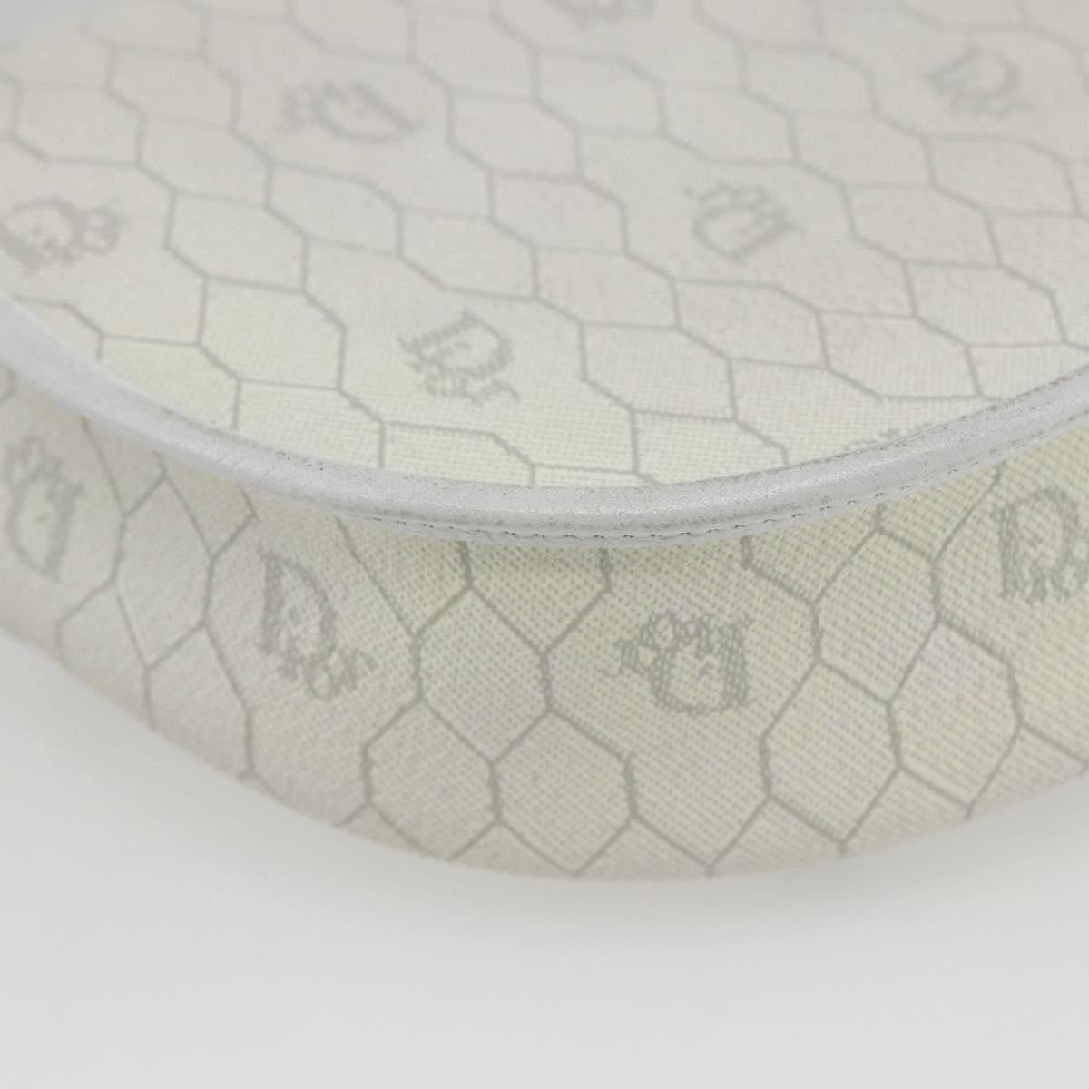 Christian Dior Vintage Honeycomb Flap Crossbody Bag Coated Canvas White Canvas Shoulder Bag Bag (Pre-Owned)