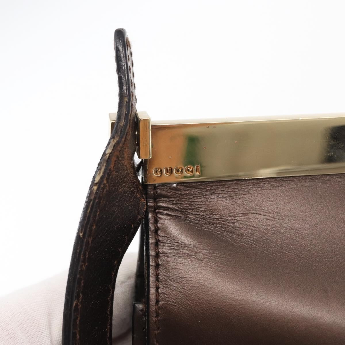 Gucci Vintage Shoulder Bag Leather Brown Leather Shoulder Bag Bag (Pre-Owned)