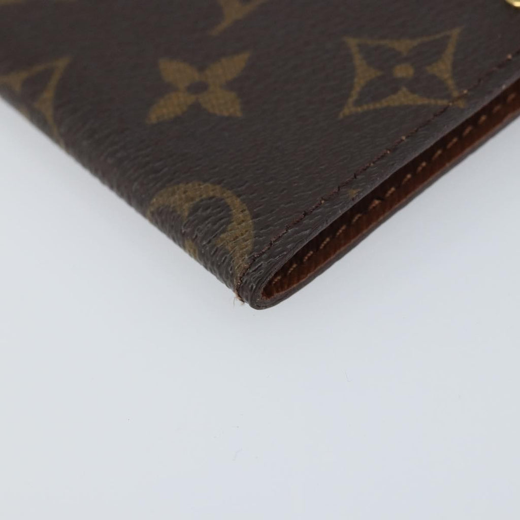 Louis Vuitton Porte Cartes Pression Card Case Monogram Canvas Brown Canvas Card Holders Accessory