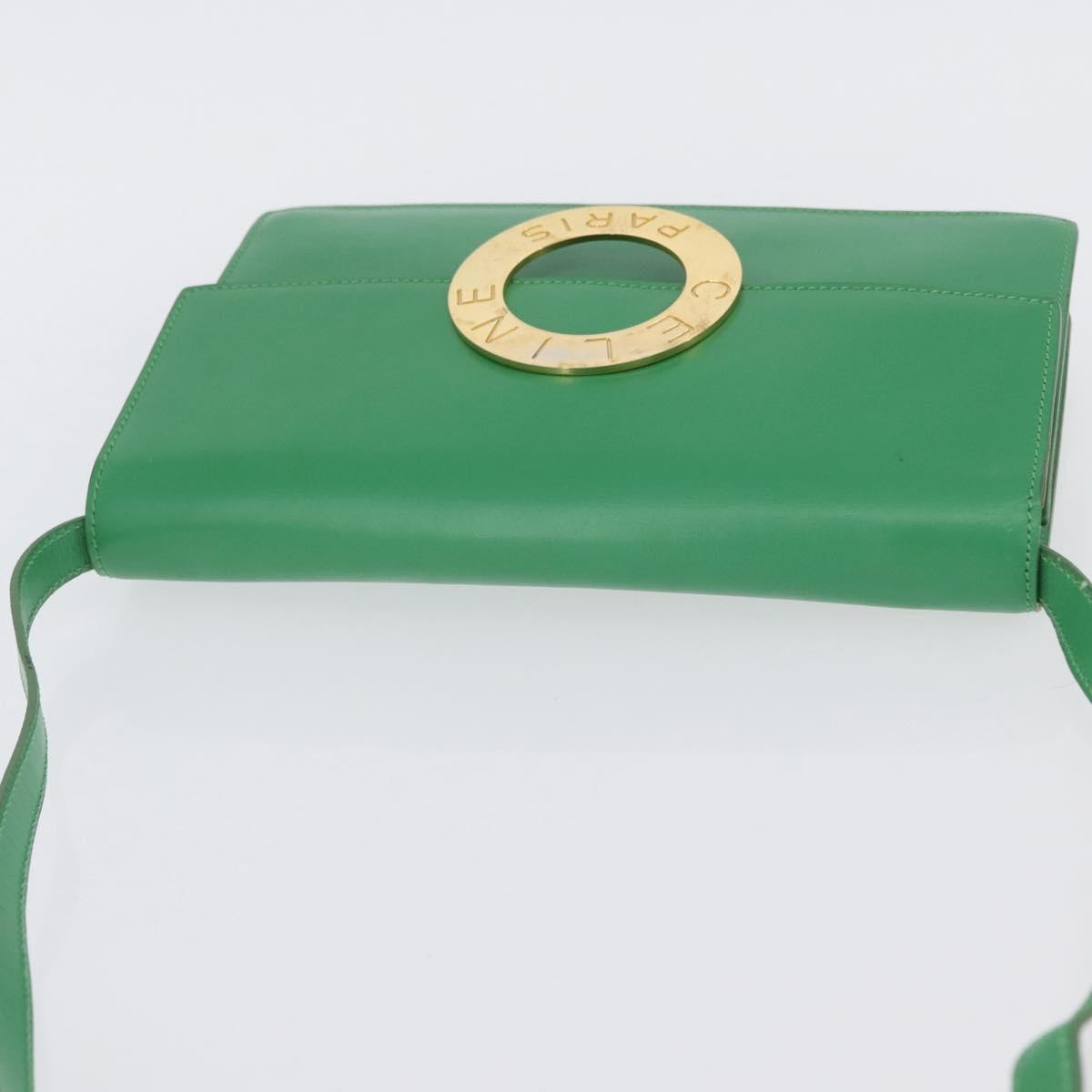 Celine Circle Logo Shoulder Bag Leather Green Leather Shoulder Bag Bag