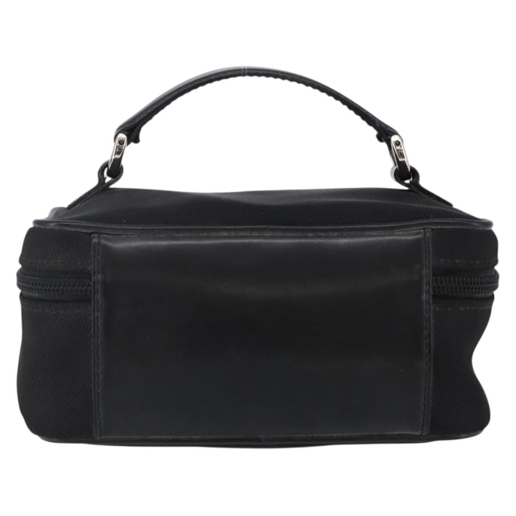 Gucci Vintage Bamboo Vanity Case Nylon Black Nylon Handbag (Pre-Owned)