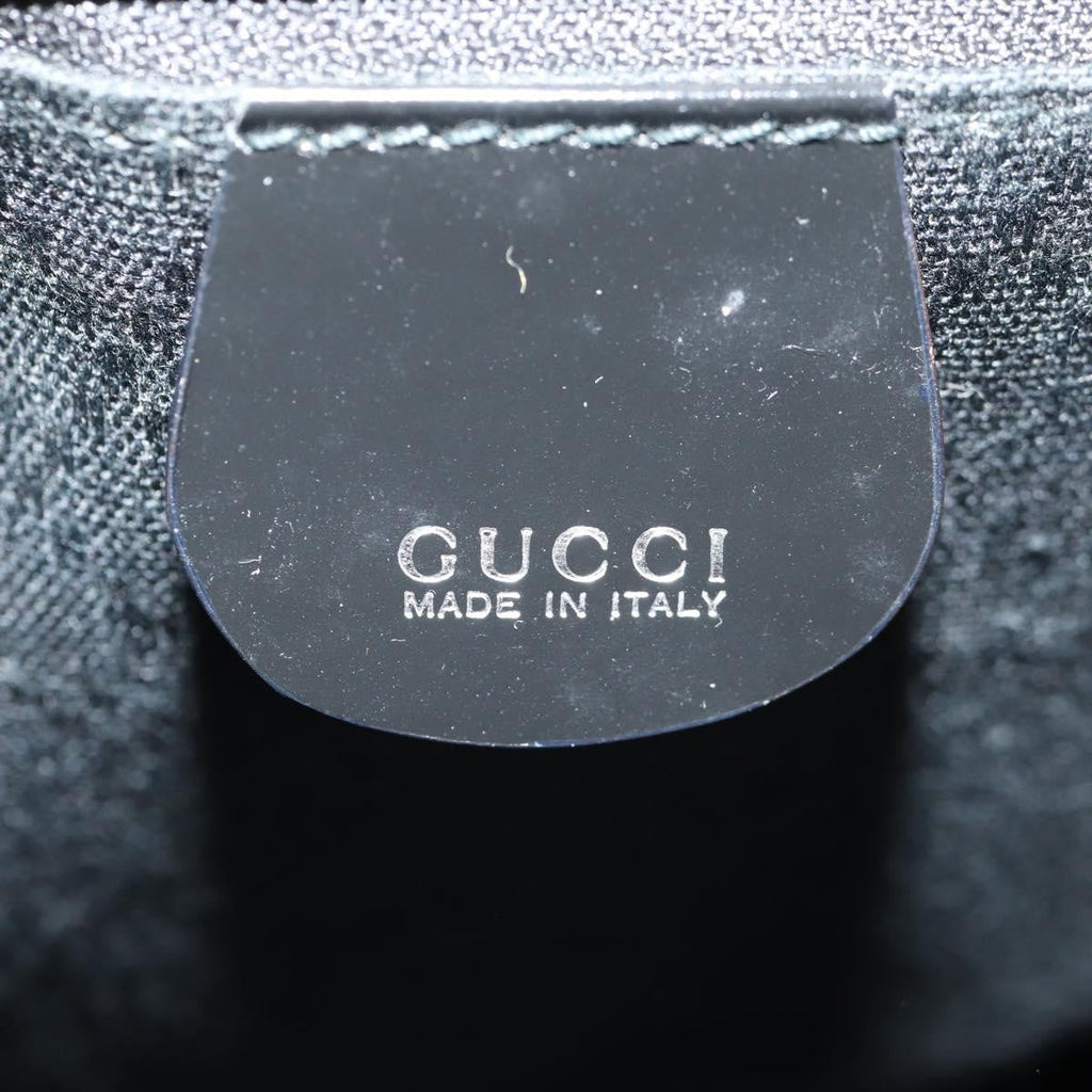 Gucci Vintage Bamboo Handle Bag Nylon Black Nylon Handbag (Pre-Owned)