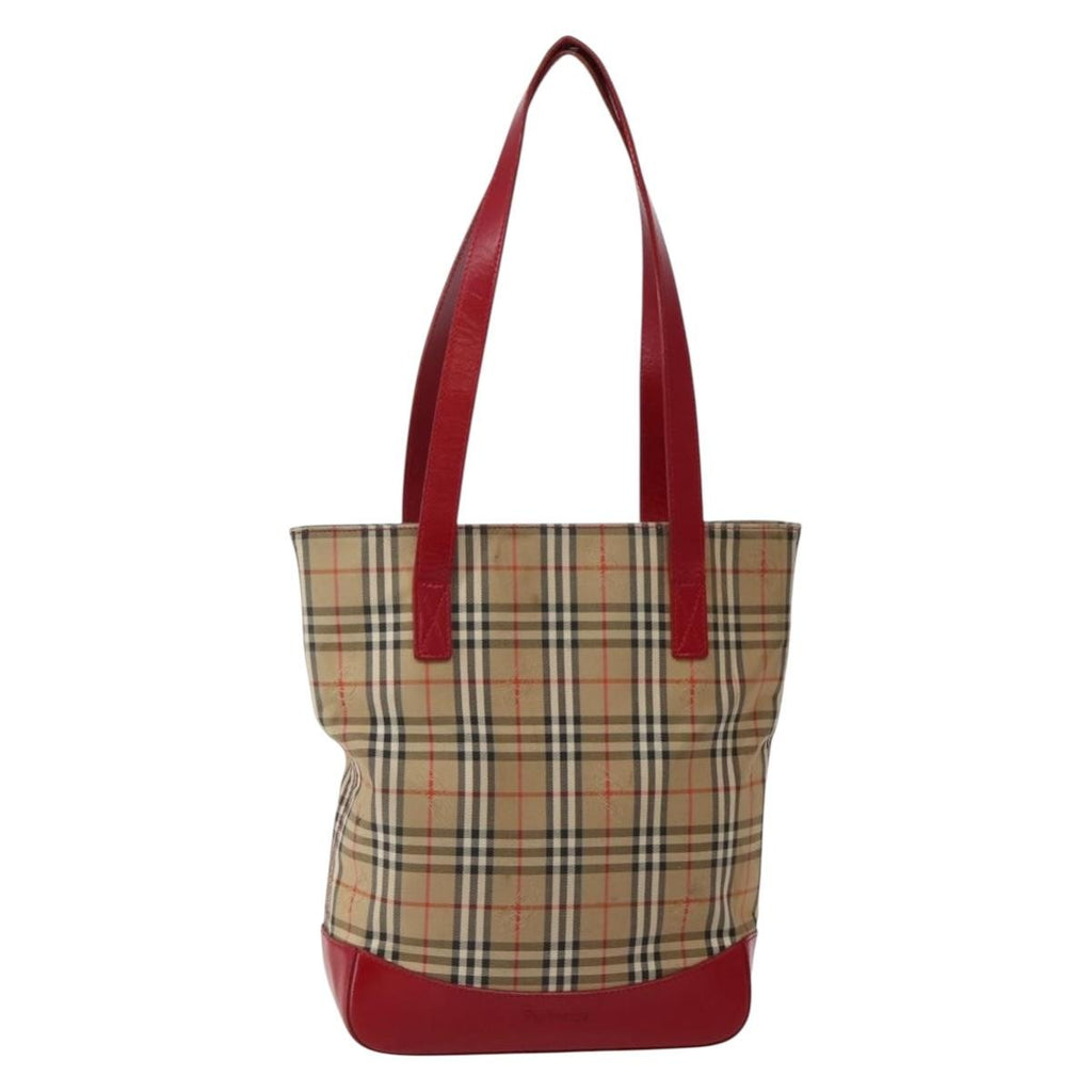 Burberry Nova Check Tote Canvas Check Pattern Beige Canvas Tote Bag