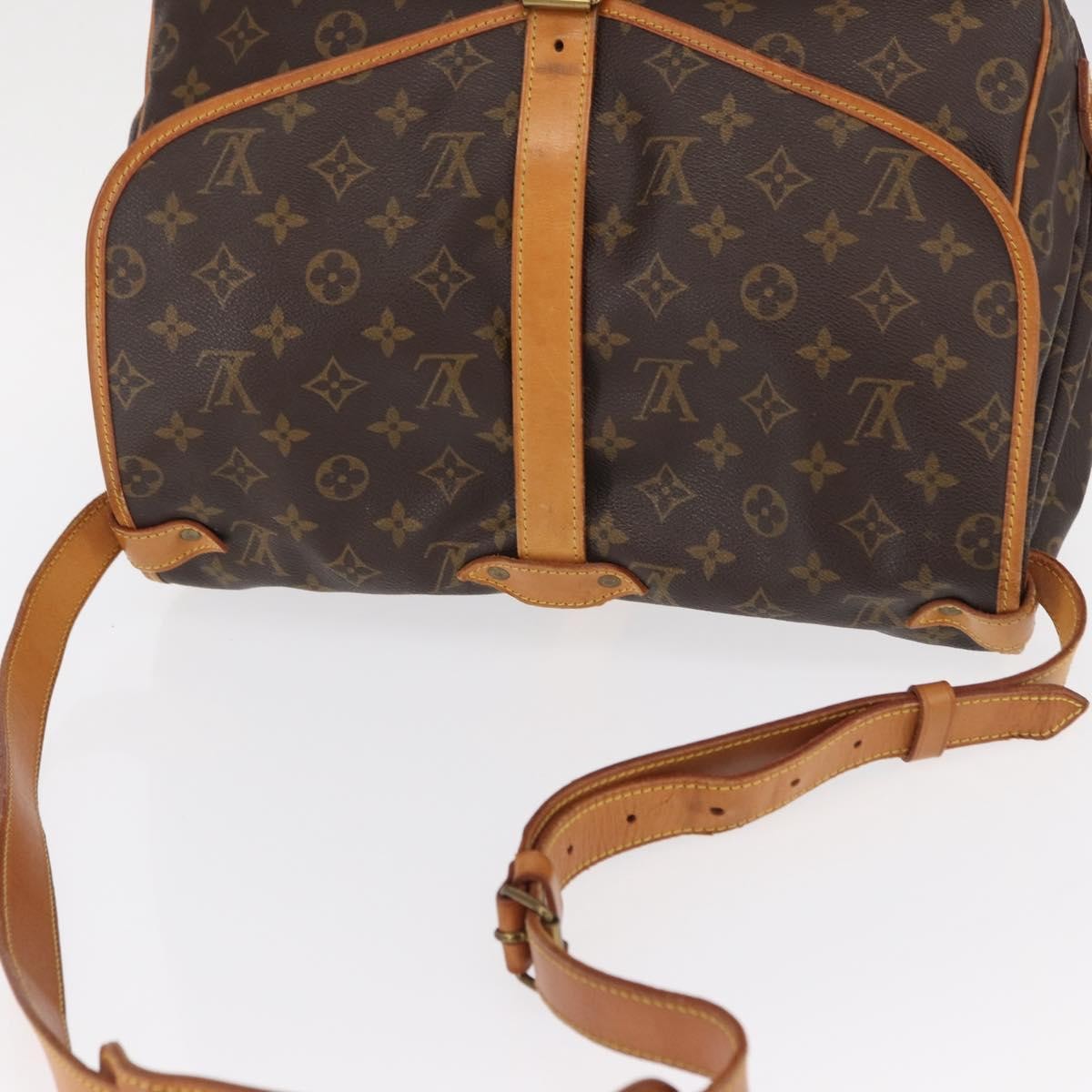 Louis Vuitton Saumur Handbag Monogram Canvas Brown Canvas Shoulder Bag