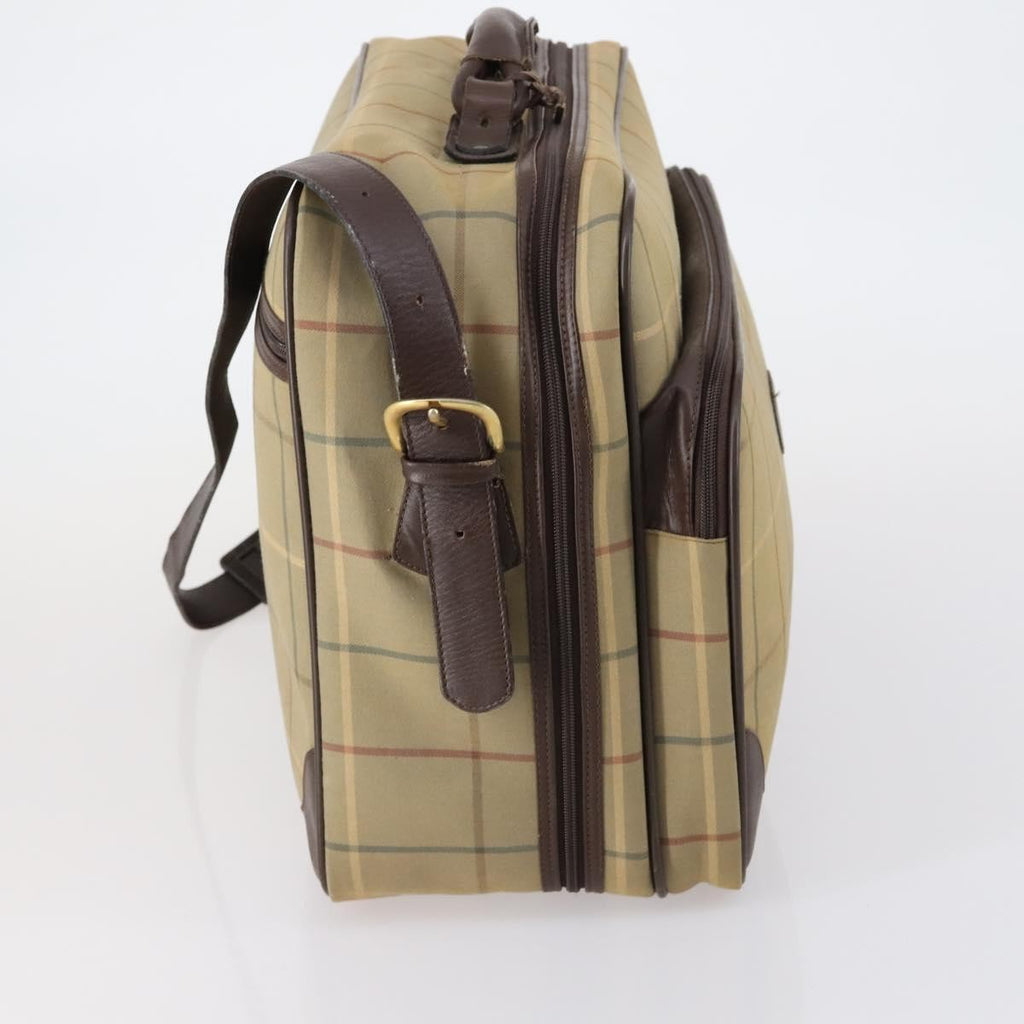 Burberry Nova Check Boston Bag Canvas Beige Canvas Travel Bag