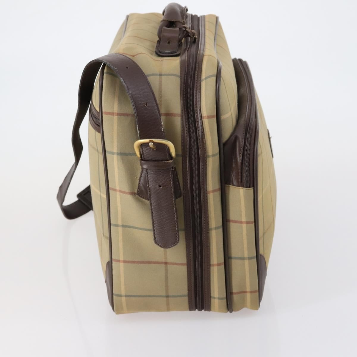 Burberry Nova Check Boston Bag Canvas Beige Canvas Travel Bag