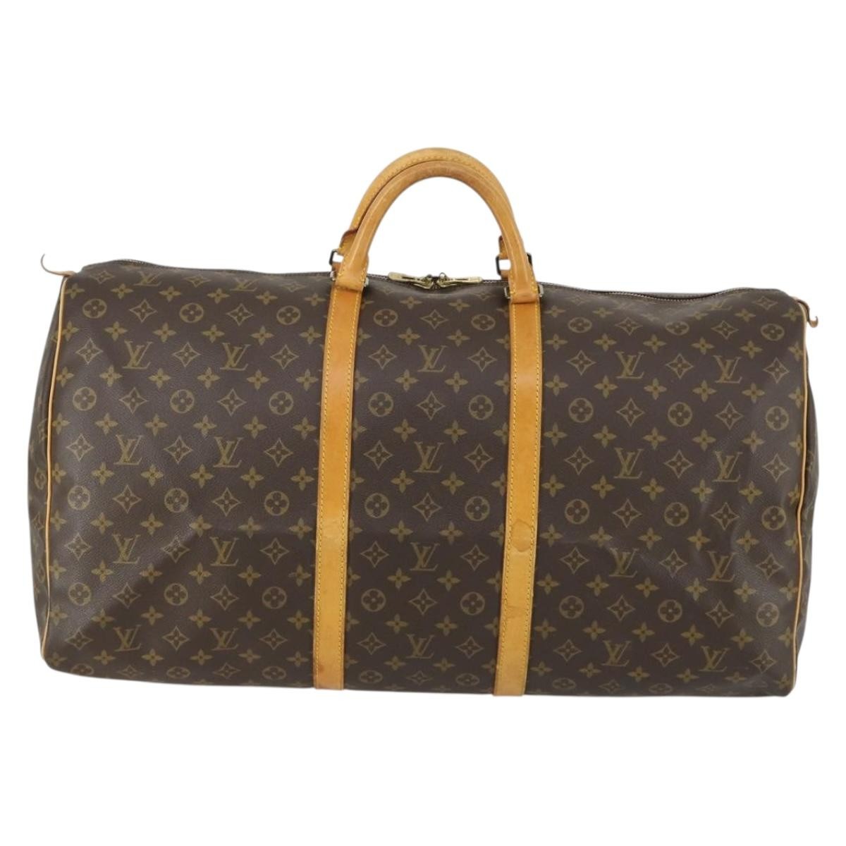 Louis Vuitton Keepall Bag Monogram Canvas Brown Canvas Travel Bag