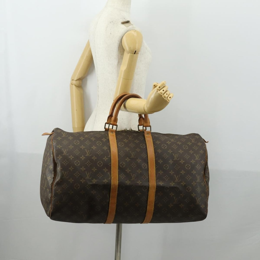 Louis Vuitton Keepall Bag Monogram Canvas Brown Canvas Travel Bag