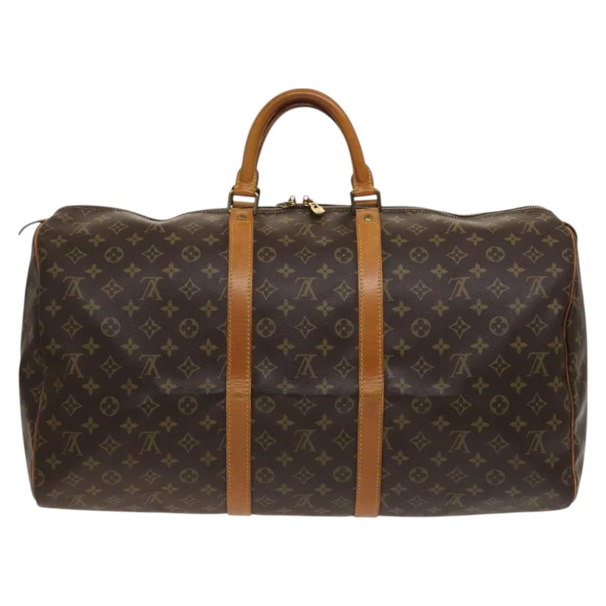 Louis Vuitton Keepall Bag Monogram Canvas Brown Canvas Travel Bag