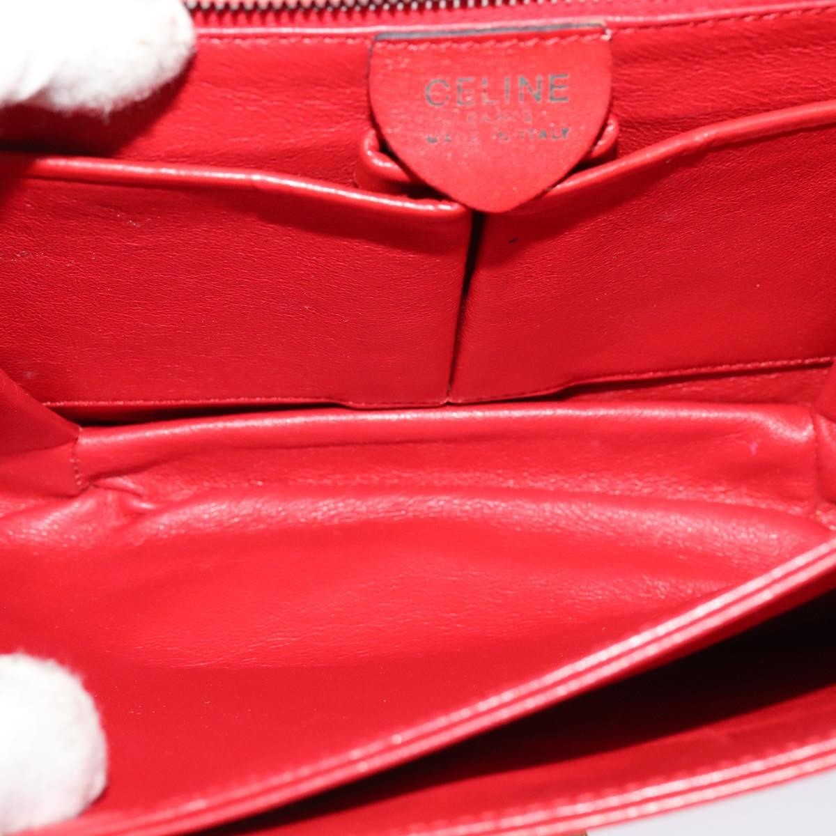 Celine Vintage Triomphe Shoulder Bag Leather Red Leather Shoulder Bag Bag