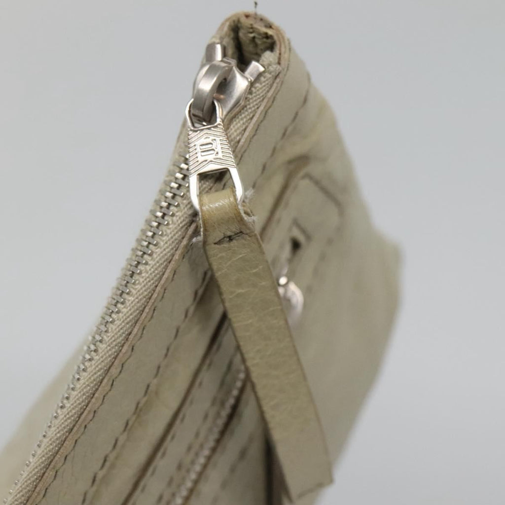 Balenciaga Classic City Clip Pouch Leather Beige Leather Clutche & Pouche