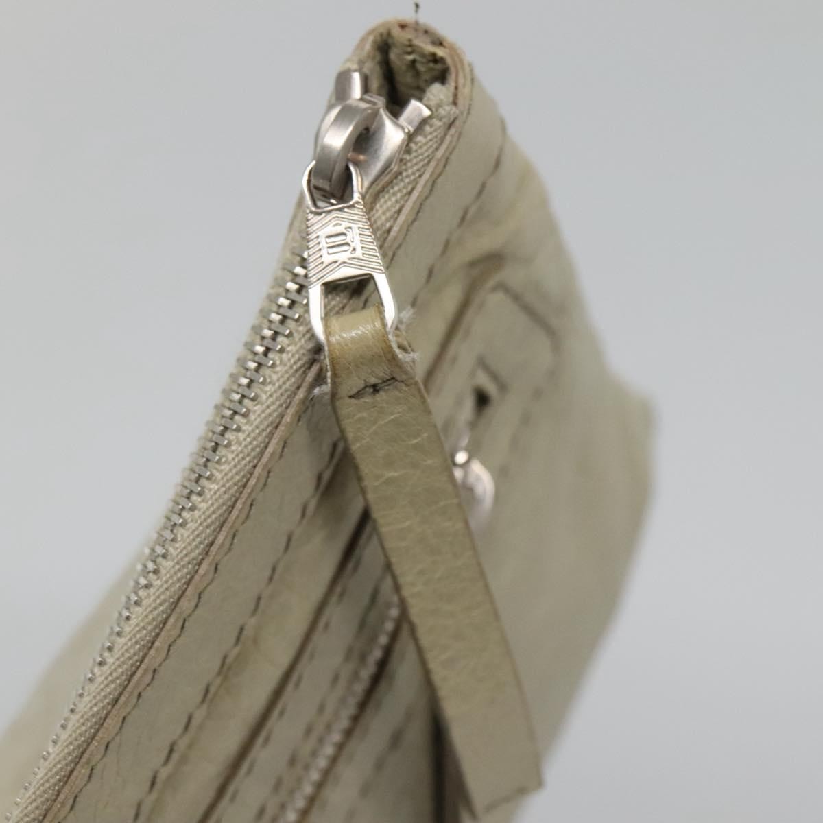 Balenciaga Classic City Clip Pouch Leather Beige Leather Clutche & Pouche