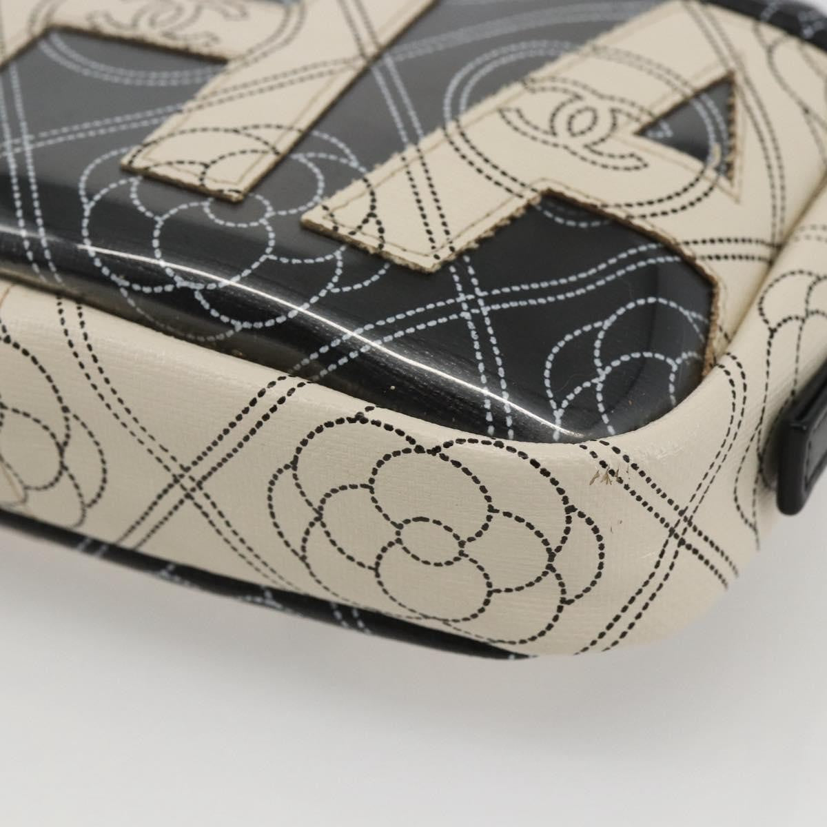 Chanel Logo Camera Case Clutch Printed Coated Canvas Black Pvc Clutche & Pouche Bag