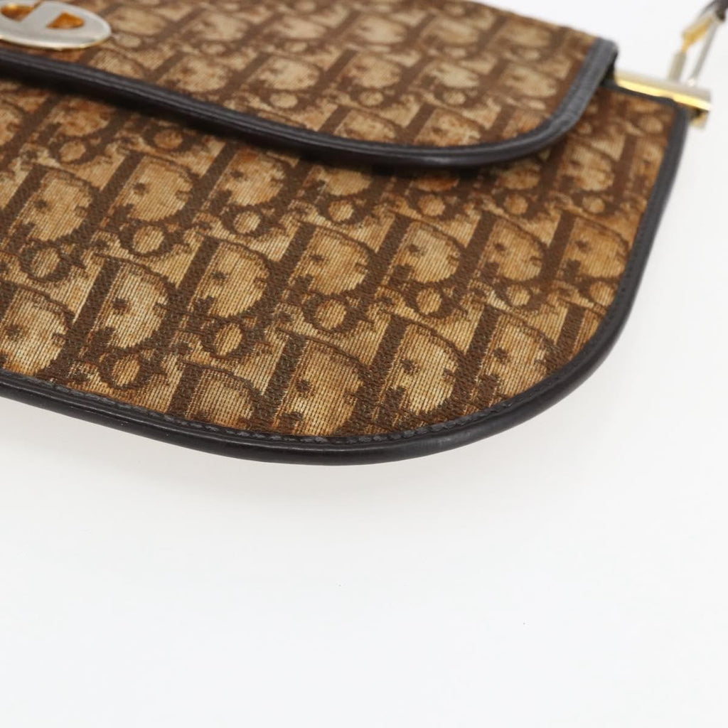 Christian Dior Vintage Trotter Shoulder Bag Canvas Brown Canvas Shoulder Bag Bag (Pre-Owned)
