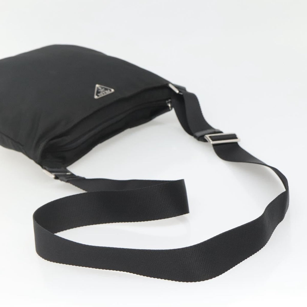 Prada Flat Messenger Bag Tessuto Black Nylon Shoulder Bag Bag