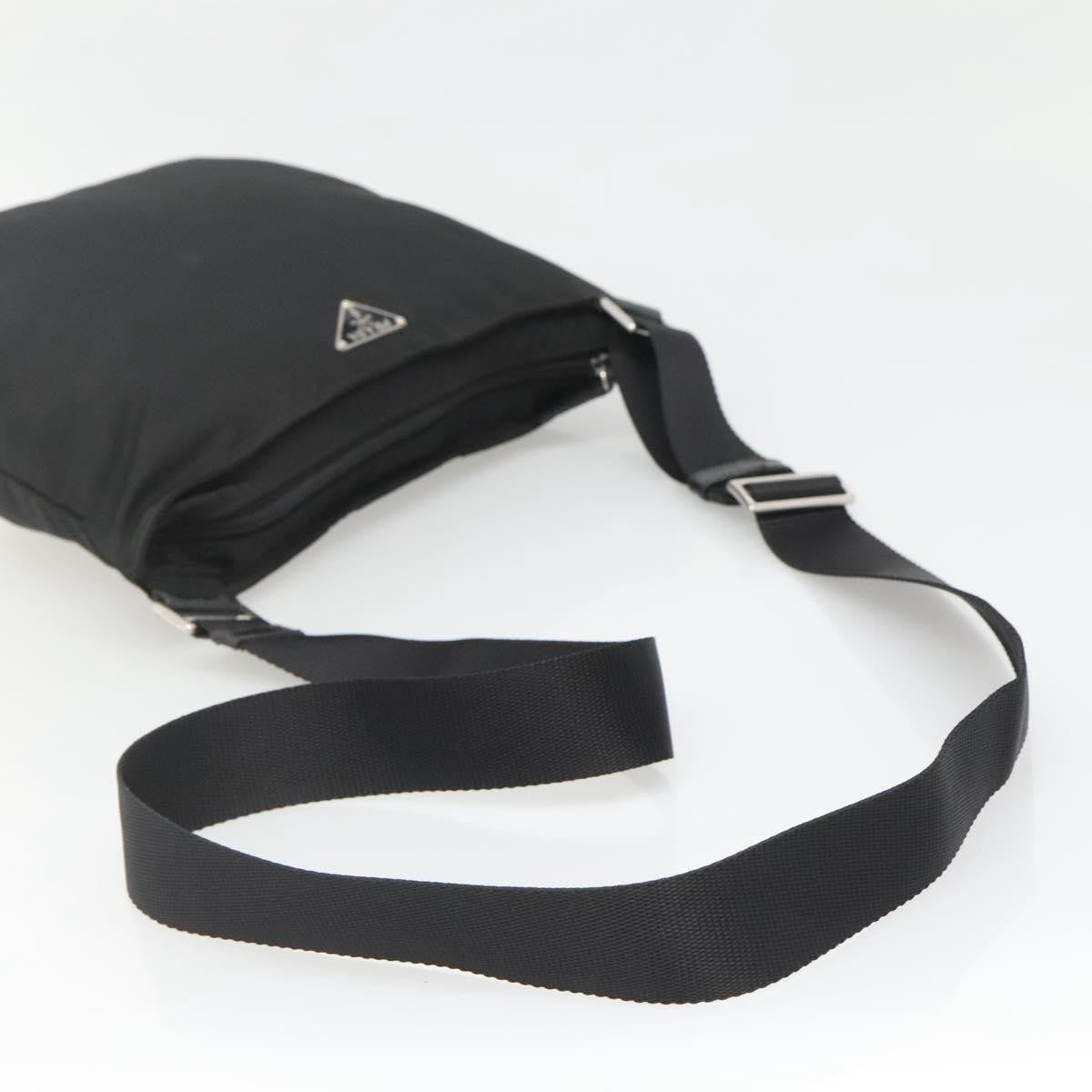 Prada Flat Messenger Bag Tessuto Black Nylon Shoulder Bag Bag