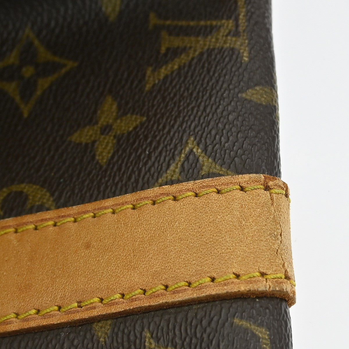 Louis Vuitton Keepall Bag Monogram Canvas Brown Leather Travel Bag