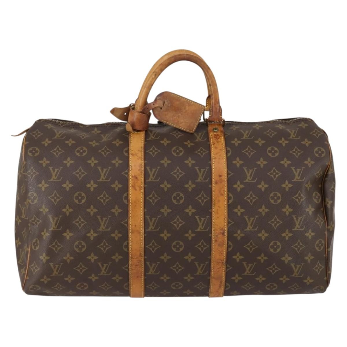 Louis Vuitton Keepall Bag Monogram Canvas Brown Canvas Travel Bag