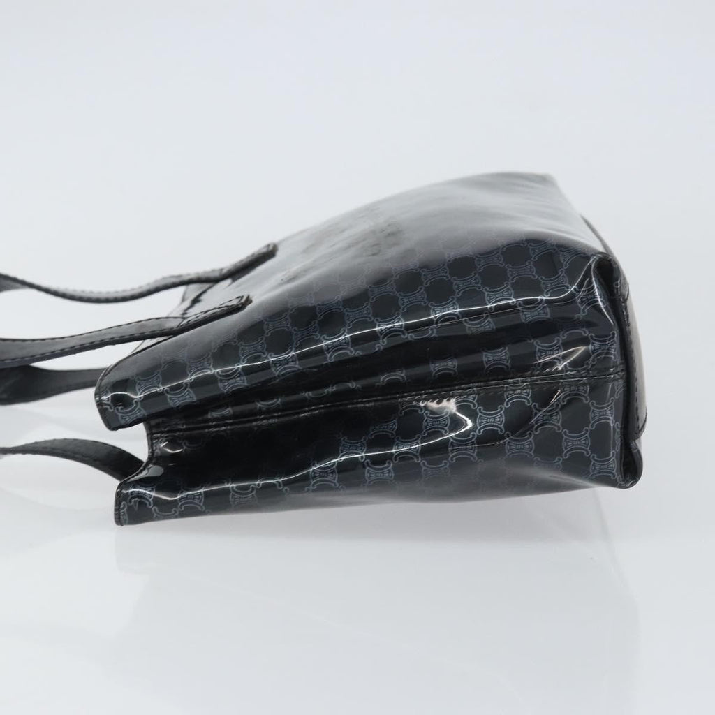 Celine Vintage Macadam Shopper Tote Venyl Black Plastic Tote Bag Bag