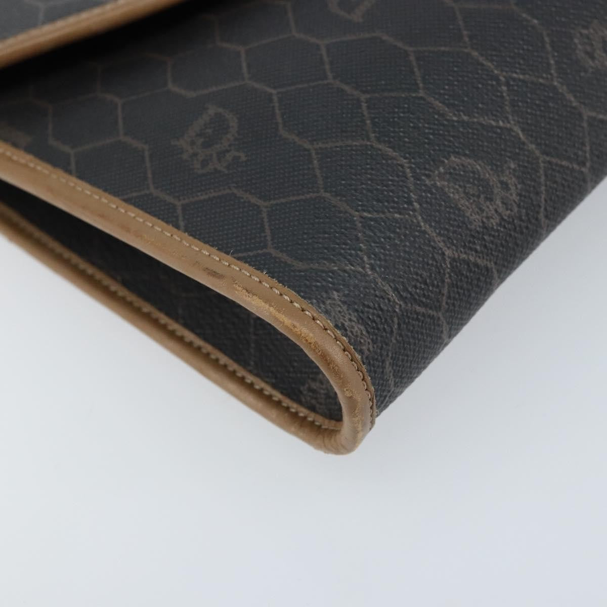 Christian Dior Vintage Honeycomb Chain Canvas Black Canvas Shoulder Bag Bag (Pre-Owned)