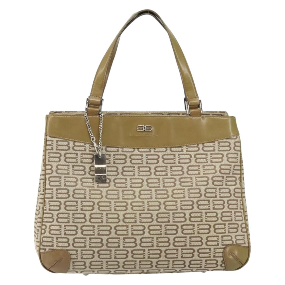 Balenciaga Vintage Handbag Canvas Beige Canvas Hand