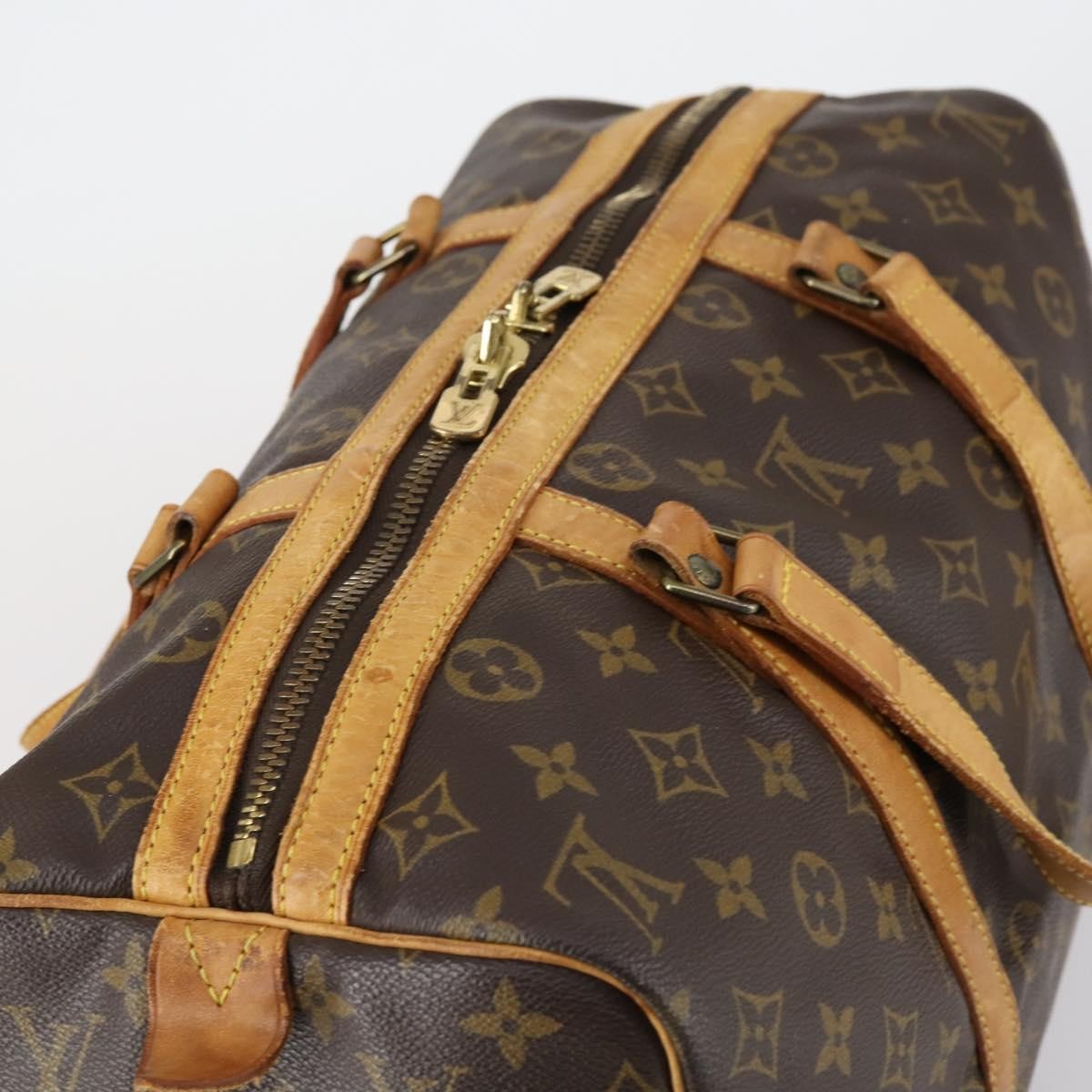Louis Vuitton Sac Souple Handbag Monogram Canvas Brown Canvas Travel Bag