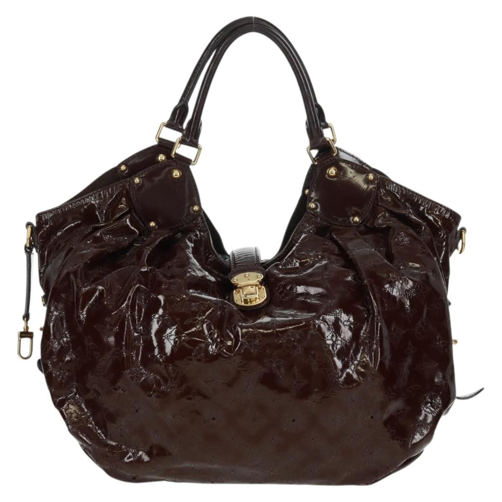 Louis Vuitton L Hobo Surya Leather Brown Patent_Leather Tote Bag